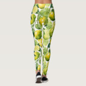 Zitronen-Aquarellmuster-Design Leggings (Rückseite)