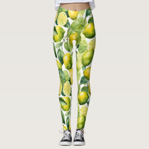 Zitronen-Aquarellmuster-Design Leggings
