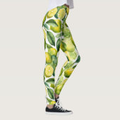 Zitronen-Aquarellmuster-Design Leggings (Rechts)