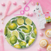 Zitronen-Aquarellmuster-Design Pappteller (Party)