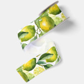Zitronen Aquarellmuster Design Satinband (Rückseite)