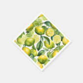 Zitronen Aquarellmuster Design Serviette (Ecke)