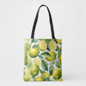 Zitronen Aquarellmuster Design Tasche (Vorderseite)