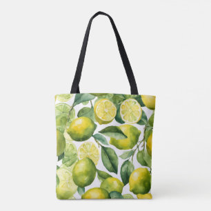 Zitronen Aquarellmuster Design Tasche