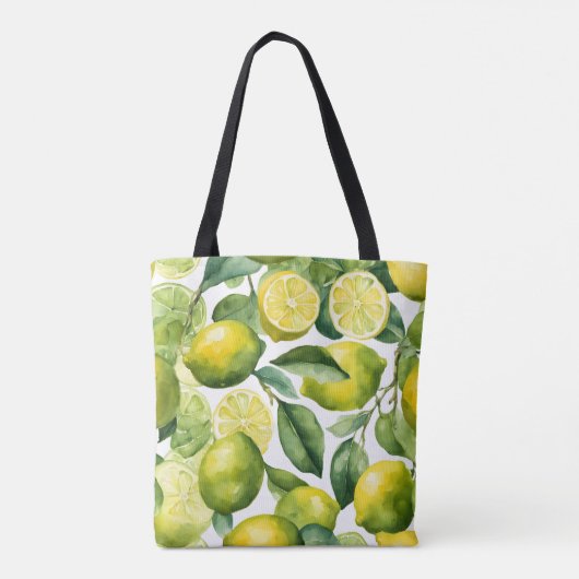 Zitronen Aquarellmuster Design Tasche (Rückseite)