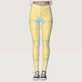 Zitronen auf blassblauem Hintergrund Leggings