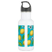 Zitronen auf blau edelstahlflasche (Rückseite)
