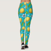 Zitronen auf blau leggings (Rückseite)