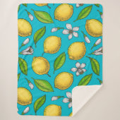 Zitronen auf blau sherpadecke (Vorderseite)