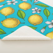 Zitronen auf blau sherpadecke (3/4)