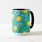 Zitronen auf blau tasse (VorderseiteRechts)