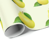 Zitronen auf dem gelben Umschlagpapier Geschenkpapier (Rolleneckpunkt)