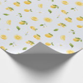 Zitronen auf Light Blue Geschenkpapier (Ecke)