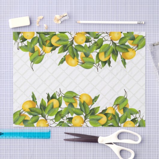 Zitronen auf Trellis Seidenpapier (Handwerk)