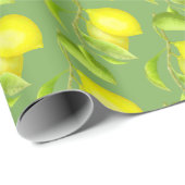 Zitronen auf Zweig Geschenkpapier (Rolleneckpunkt)