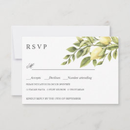 Zitronen | AUSWAHL VON RSVP-MAHLZEITEN MIT grünem  RSVP Karte