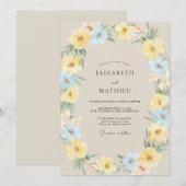 Zitronen-Azure-Kranz-Hochzeit Einladung (Vorne/Hinten)