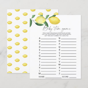 Zitronen - Baby-Artikel-Spiel. Baby-Shower-Spiel