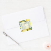 Zitronen - Babydusche Buchzeichen, Babybücher Quadratischer Aufkleber (Umschlag)