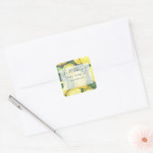 Zitronen - Babydusche Buchzeichen, Babybücher Quadratischer Aufkleber (Umschlag)