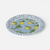 Zitronen-Baum Espalier Blatt verlässt Blumenkunst Pappteller (Schrägansicht)