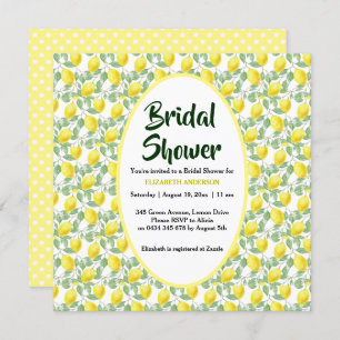 Zitronen-Baum-gelbes Grün-Brautparty Einladung