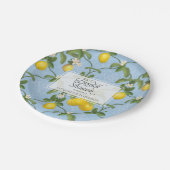 Zitronen-Blatt-Blumen-Zitrusfrucht des Pappteller (Schrägansicht)