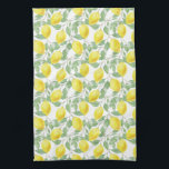 Zitronen & Blätter Fruchtsäfte Wasserfarbene Muste Geschirrtuch<br><div class="desc">Lebhafte Aquarellfarben-Zitronen und Blätter-Muster für Ihre Küchendekoration. Eine Touch von Frühling,  Sommer oder für ein tropisches Ambiente. Ideal für Ihre Zuhause oder Hütte. Zitronen sind ein schönes Symbol für alles,  was sauber und frisch ist!</div>
