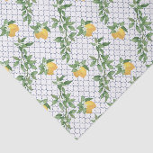 Zitronen Blätter Weiße Fliesen Botanisches Obst Seidenpapier (Ausschnitt)