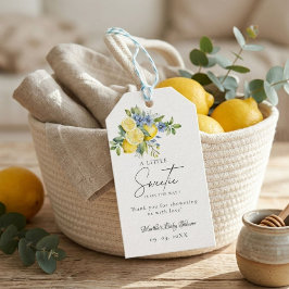 Zitronen Blaue Zitrusfrucht Sommer Baby Shower Geschenkanhänger