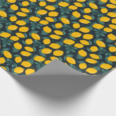 Zitronen-Blume, Vintage Sommertextur. Geschenkpapier (Ecke)