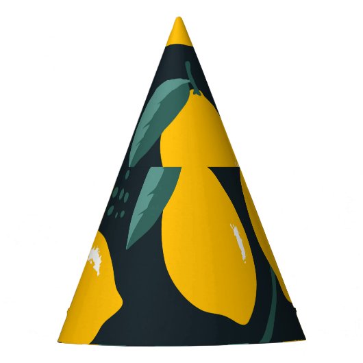 Zitronen-Blume, Vintage Sommertextur. Partyhütchen (Vorderseite)