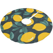 Zitronen-Blume, Vintage Sommertextur. Polyester Weihnachtsbaumdecke (Schrägansicht)