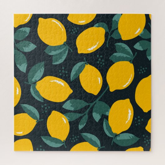 Zitronen-Blume, Vintage Sommertextur. Puzzle (Vertikal)