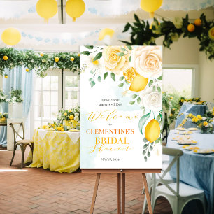 Zitronen-Blumen-Aquarell-Plakat-Kartonschild Poster
