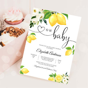 Zitronen-Blumen-Baby-Party-Einladung Einladung