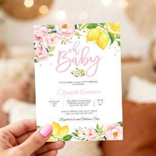 Zitronen-Blumen-Baby-Party-Einladung Einladung