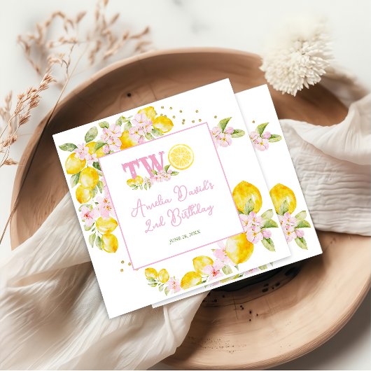 Zitronen Blumen Geburtstag Serviette