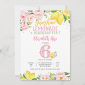 Zitronen-Blumen-Geburtstags-Einladung Einladung (Vorderseite)