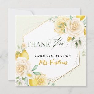 Zitronen Blumen Hochzeitsdusche Dankeskarten