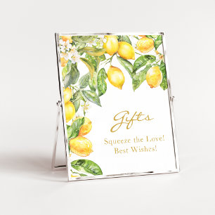 Zitronen-Blumen-Hochzeitsdusche-Geschenke-Poster Poster