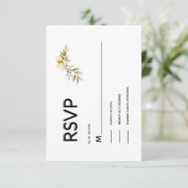 Zitronen-blumige Hochzeits-RSVP-Karte RSVP Karte
