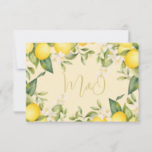 Zitronen Botanical Moderne Hochzeits-RSVP RSVP Karte