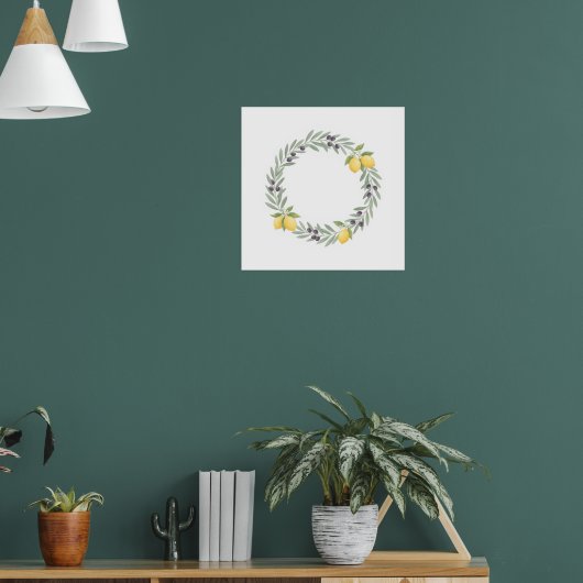 Zitronen-Botanik-Kranz Poster (Wohnzimmer 1)