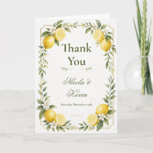 Zitronen Botanische Hochzeit Dankeskarte