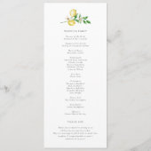 Zitronen-Botanischer Kranz mit Grünzeug-Hochzeit Programm (Rückseite)