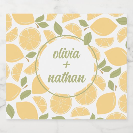 Zitronen-Brautparty oder Hochzeit Personalisiert Bierflaschenetikett (Einzelnes Label)