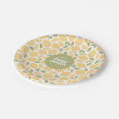 Zitronen-Brautparty oder Hochzeit Personalisiert Pappteller (Schrägansicht)