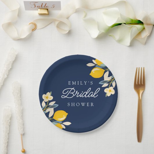 Zitronen Brautparty Pappteller (Hochzeit)