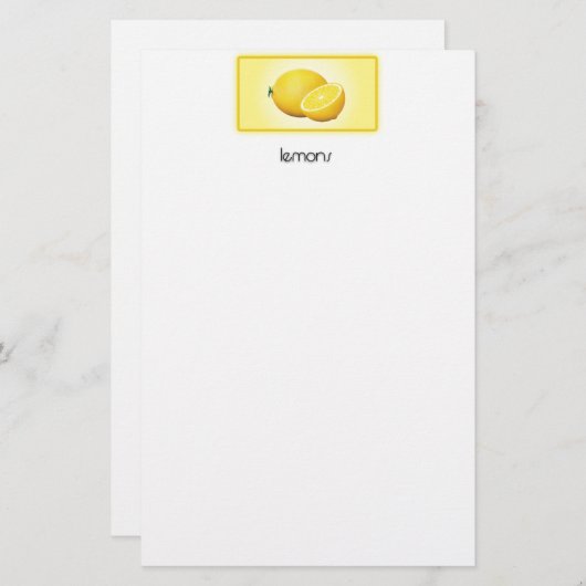 Zitronen Briefpapier (Vorne/Hinten)